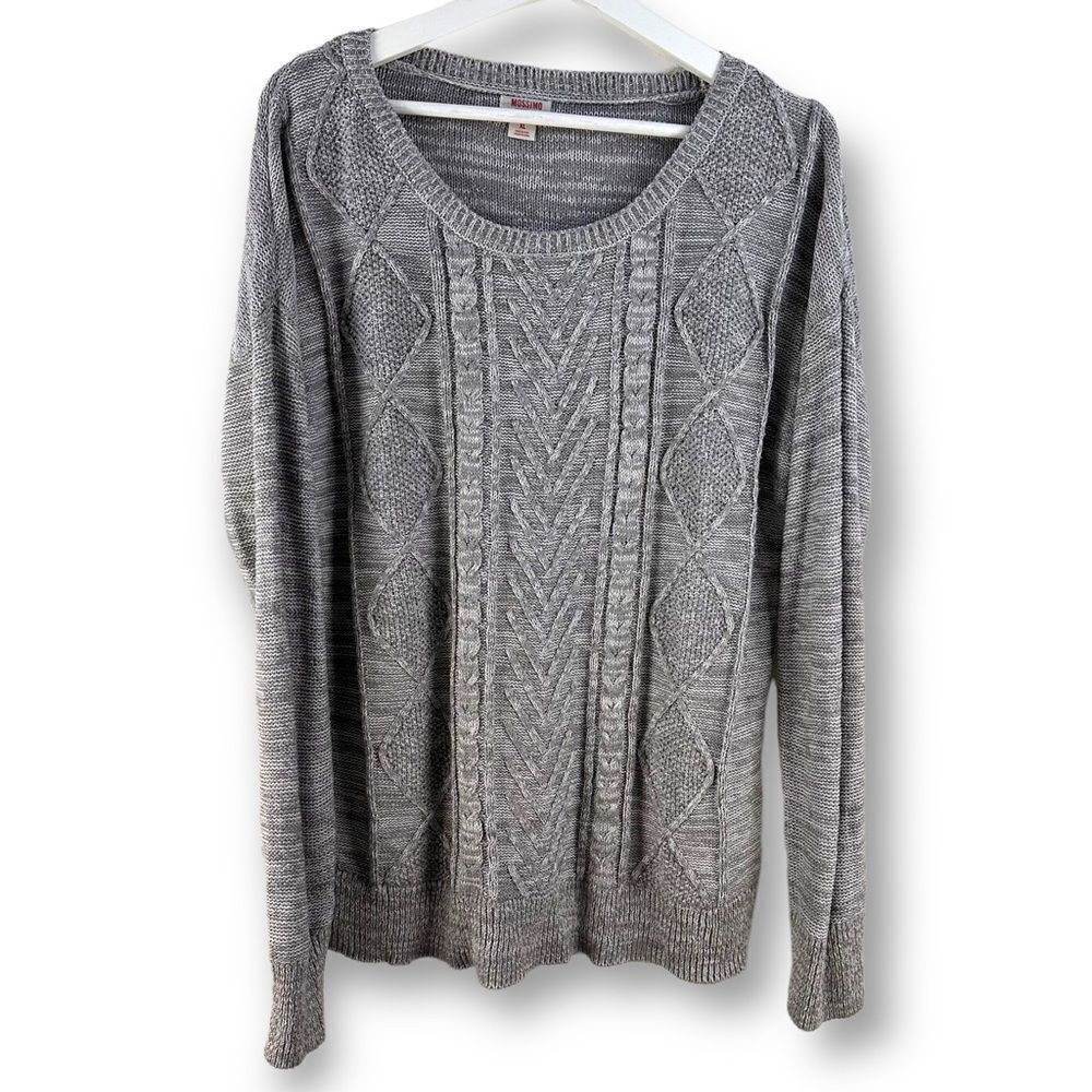 Mossimo gray cable knit sweater size XL